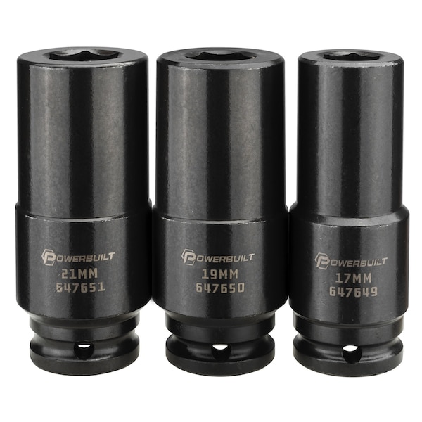 3 Pc Crank Bolt Socket Set
